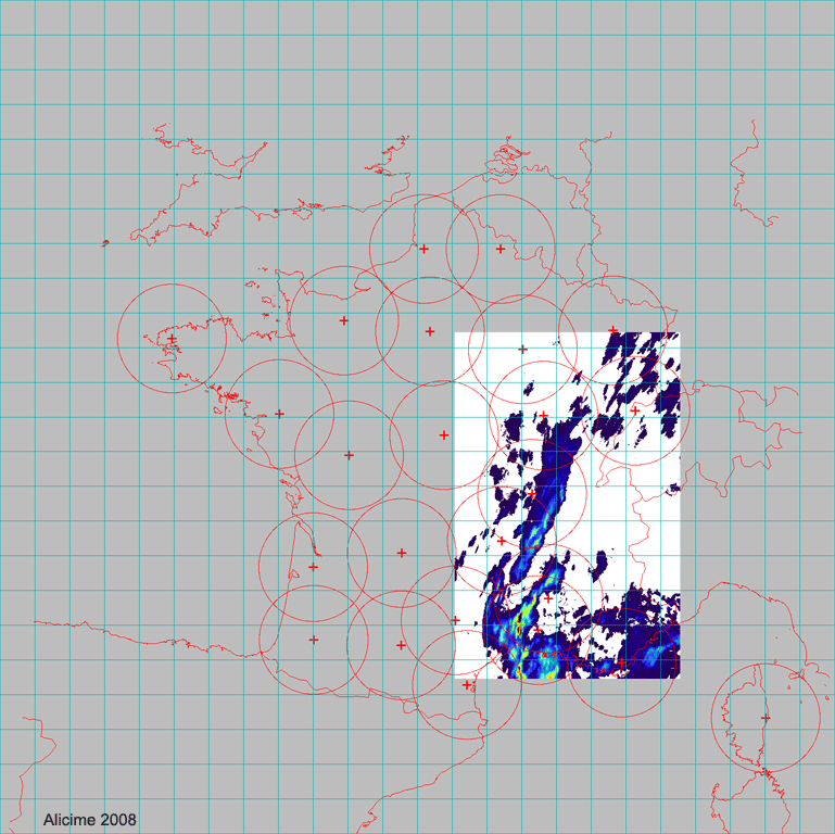 pr�vision de lame d'eau radar sur un domaine Rh�ne �largi